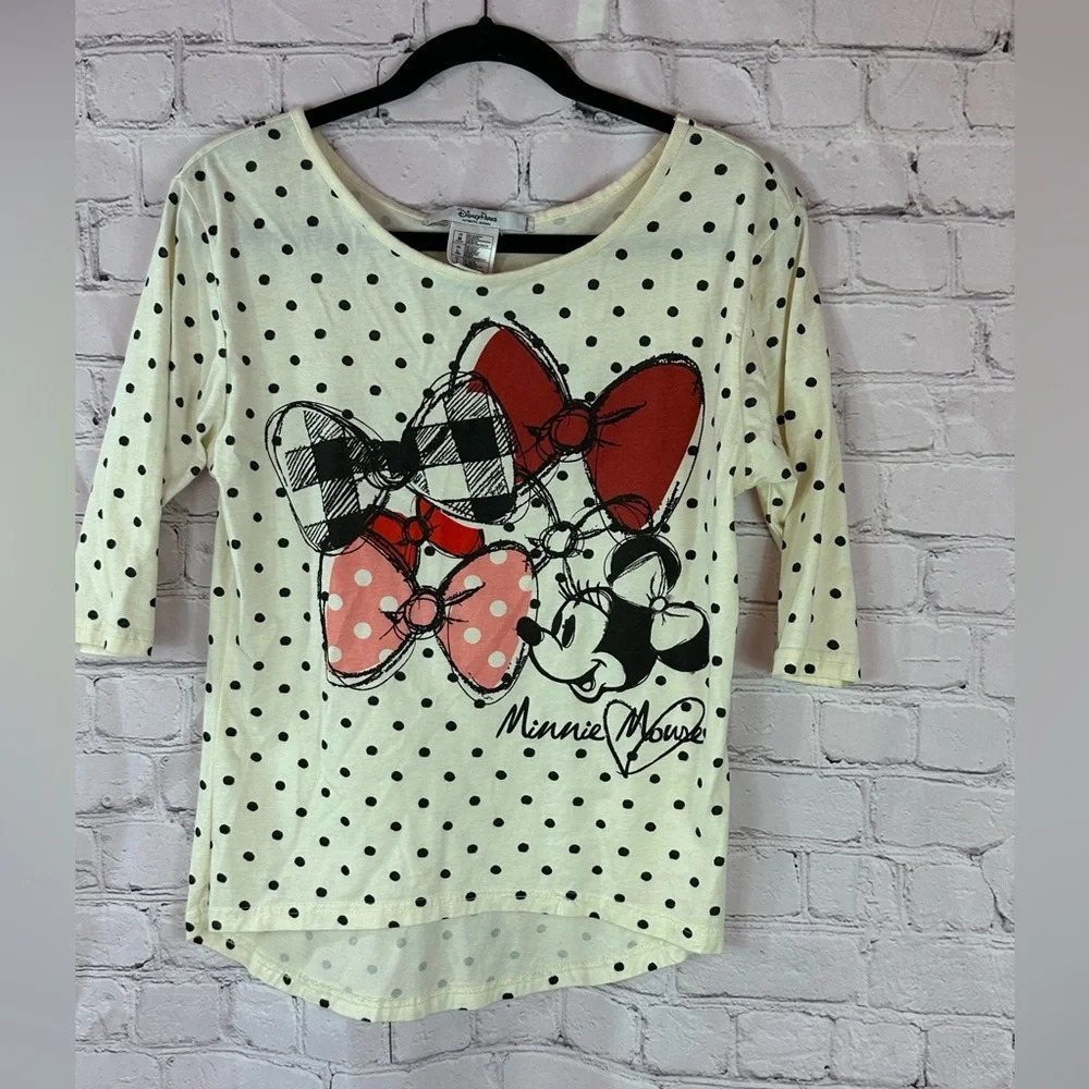 Disney parks authentic original 3/4 sleeve minnie mouse sz medium